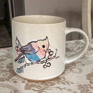 New Beautiful Ceramic Mug with Pastel Bird Illustration